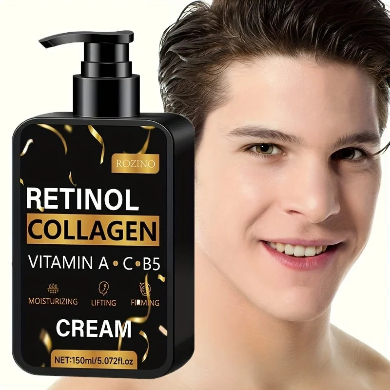 Retinol Collagen Face Cream with Vitamin C B5, Anti-Aging Skin Tightening Moisturizer for Wrinkles and Fine Lines, Firming Lifting Facial Lotion for Dull Skin, Summer Daily Hydrating Skin Care, Fast Absorbing Non-Greasy Formu