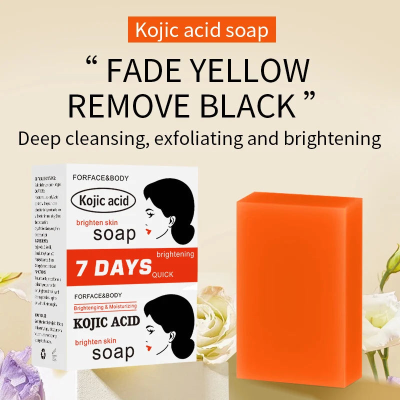 5-Pack Kojic Acid Soap Rich in Lemon Kojic Acid for Rough Skin, Vitamin C & Papaya Extract Included Dull Skin Improvement