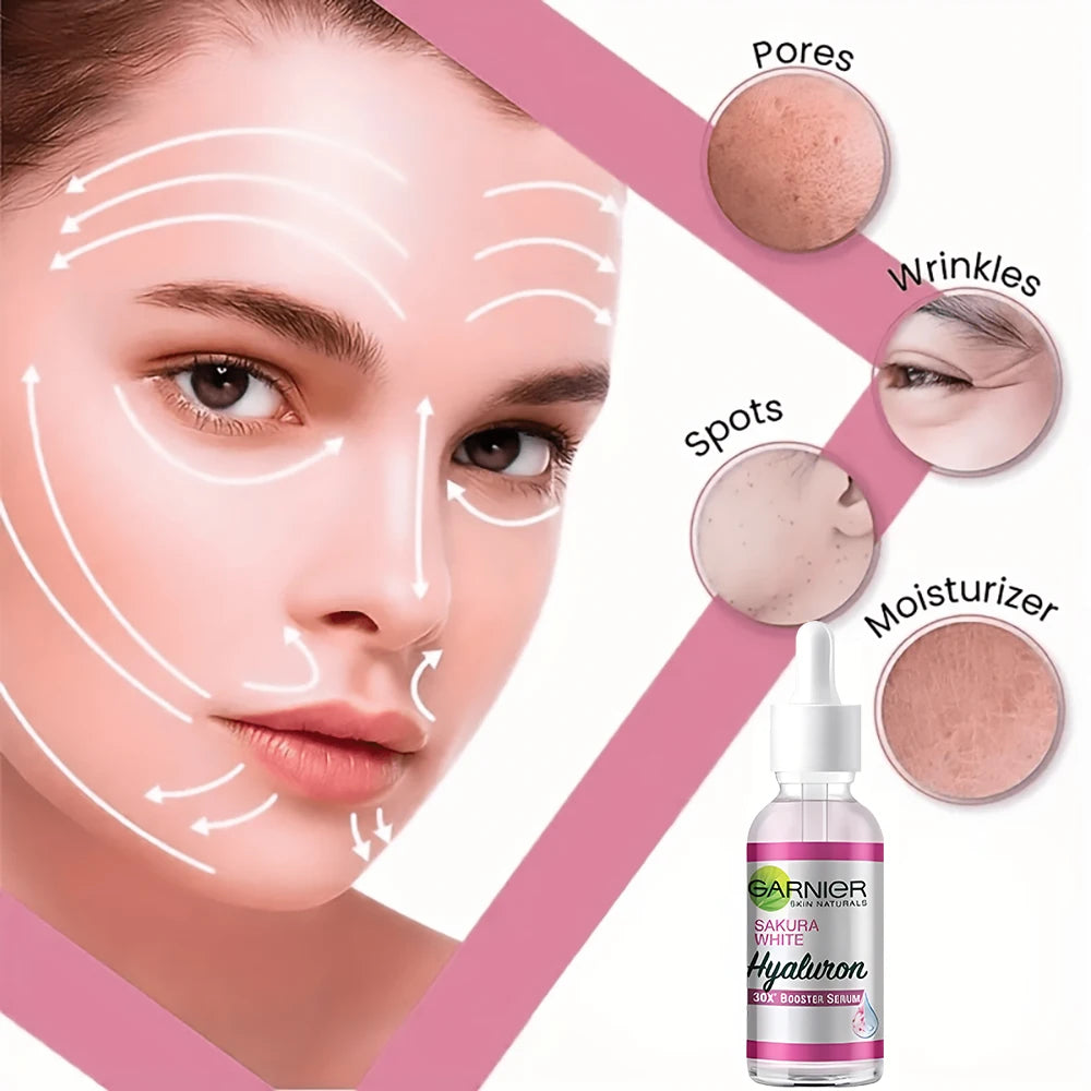 GARNNier Pink Serum Sakura Glow 30x Hyaluronic Booster Moisturizing Serum