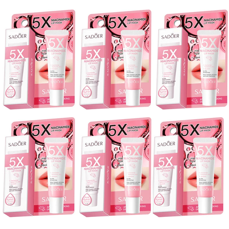 5X Niacinamide Plumping Lip Mask – Intense Hydration & Anti-Dryness for Soft, Pink Lips | Care Chapped Lips Overnig 10g/pc