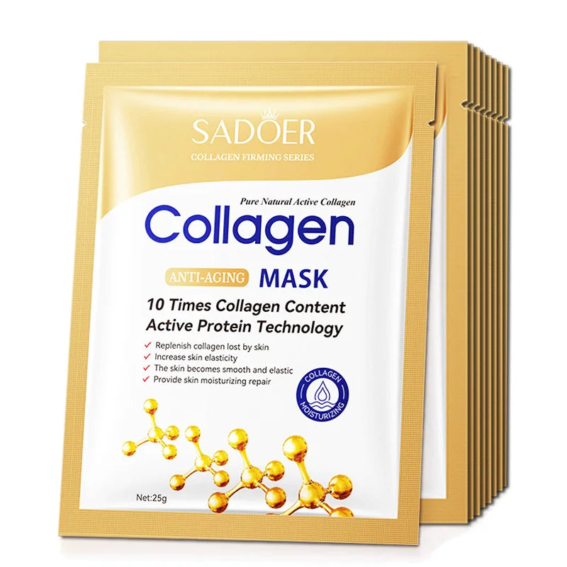 10pcs Anti-aging Collagen Face Mask Moisturizing