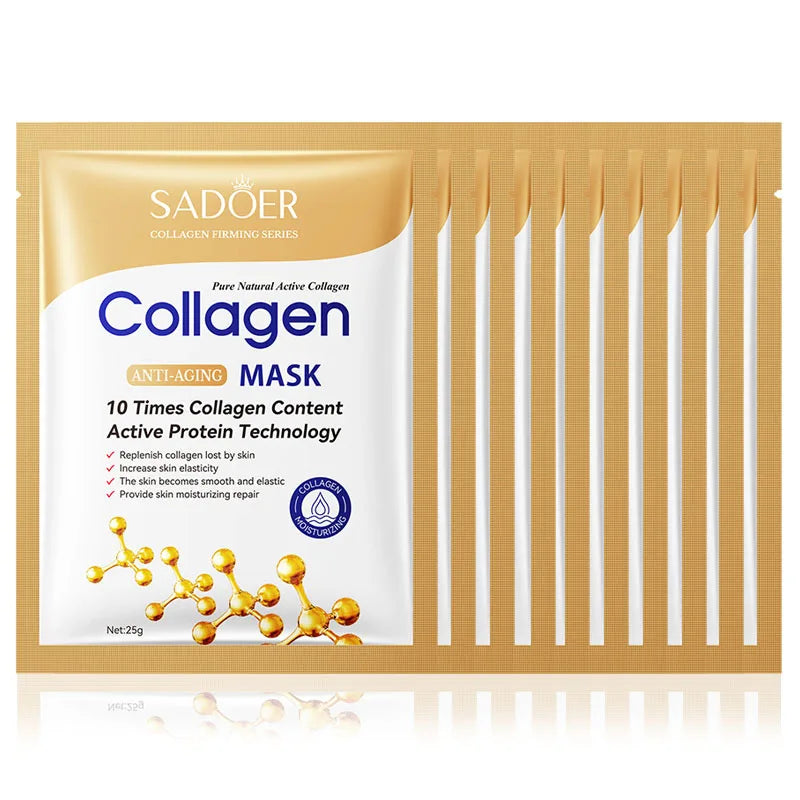 10pcs Anti-aging Collagen Face Mask Moisturizing