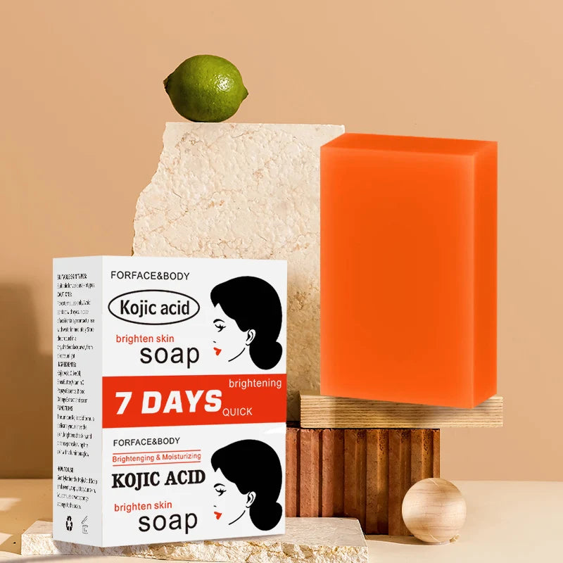 5-Pack Kojic Acid Soap Rich in Lemon Kojic Acid for Rough Skin, Vitamin C & Papaya Extract Included Dull Skin Improvement