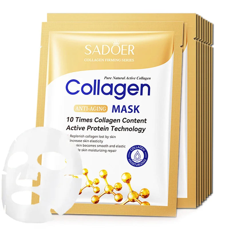 10pcs Anti-aging Collagen Face Mask Moisturizing
