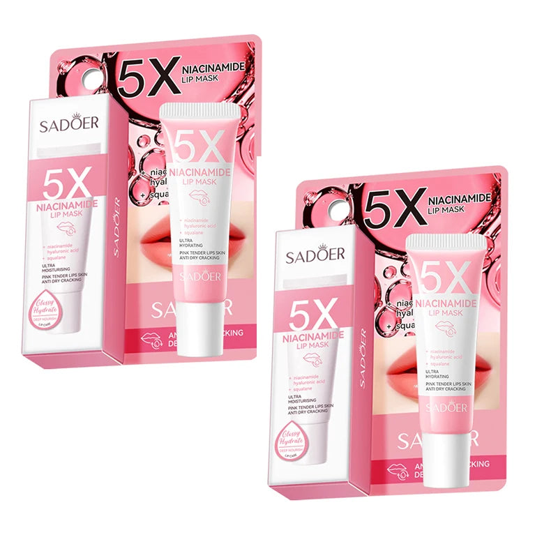 5X Niacinamide Plumping Lip Mask – Intense Hydration & Anti-Dryness for Soft, Pink Lips | Care Chapped Lips Overnig 10g/pc