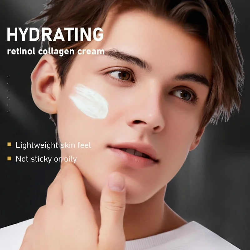 Retinol Collagen Face Cream with Vitamin C B5, Anti-Aging Skin Tightening Moisturizer for Wrinkles and Fine Lines, Firming Lifting Facial Lotion for Dull Skin, Summer Daily Hydrating Skin Care, Fast Absorbing Non-Greasy Formu